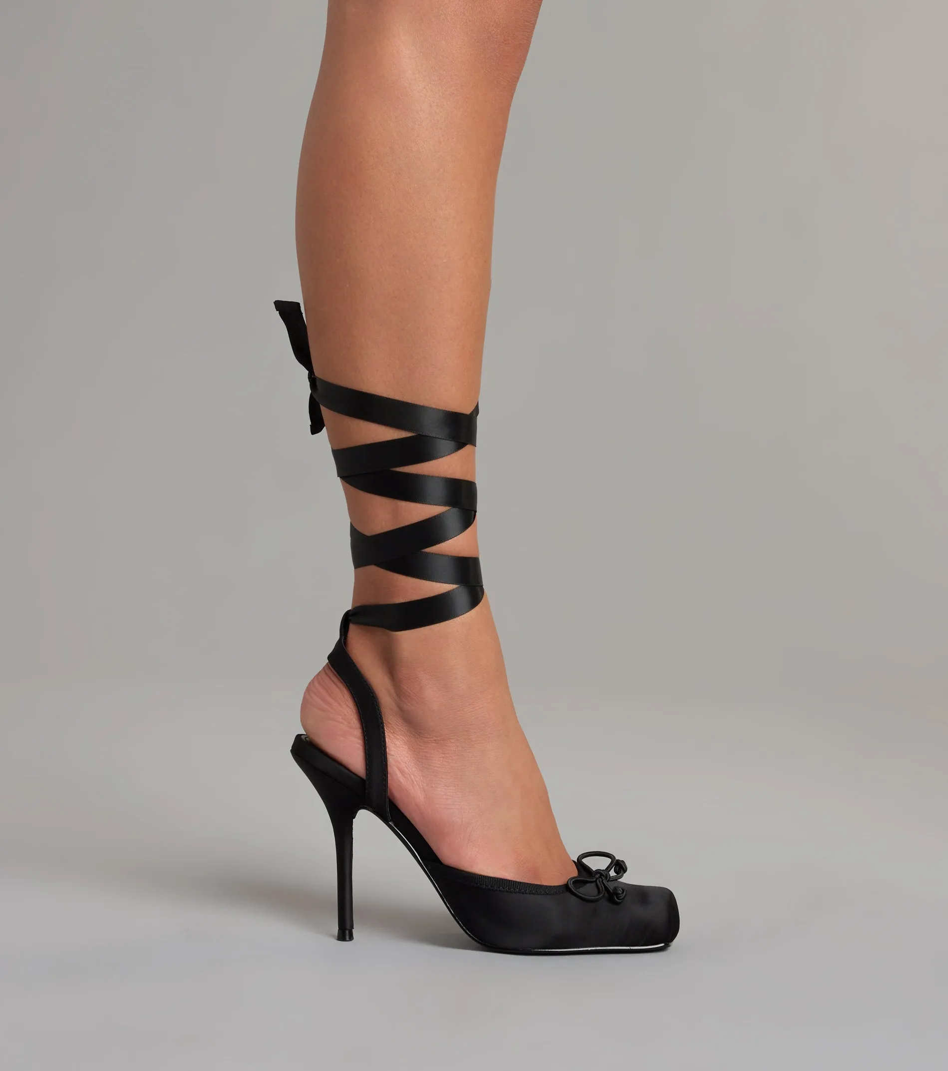 Tie It Up Satin Ballet Heels sold by Windsor product image thumbnail 3