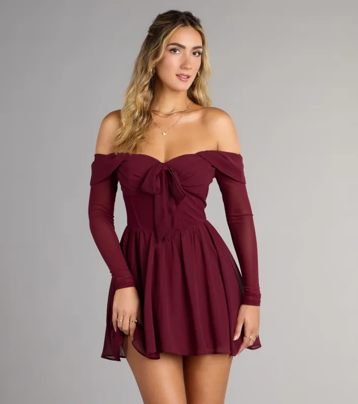 Daydream Darling Chiffon Skater Mini Dress sold by Windsor
