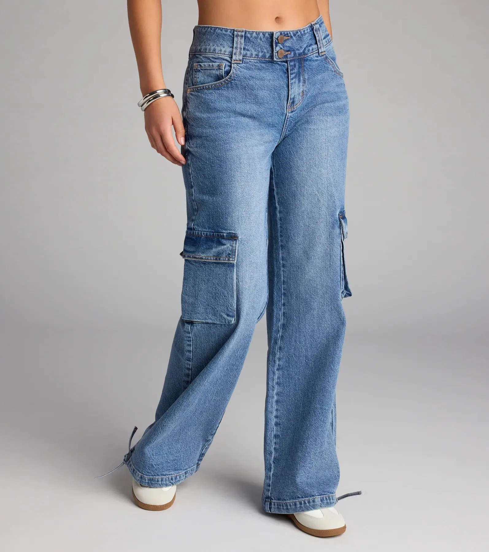 Off Duty Vibes Mid Rise Cargo Jeans sold by Windsor product image thumbnail 2