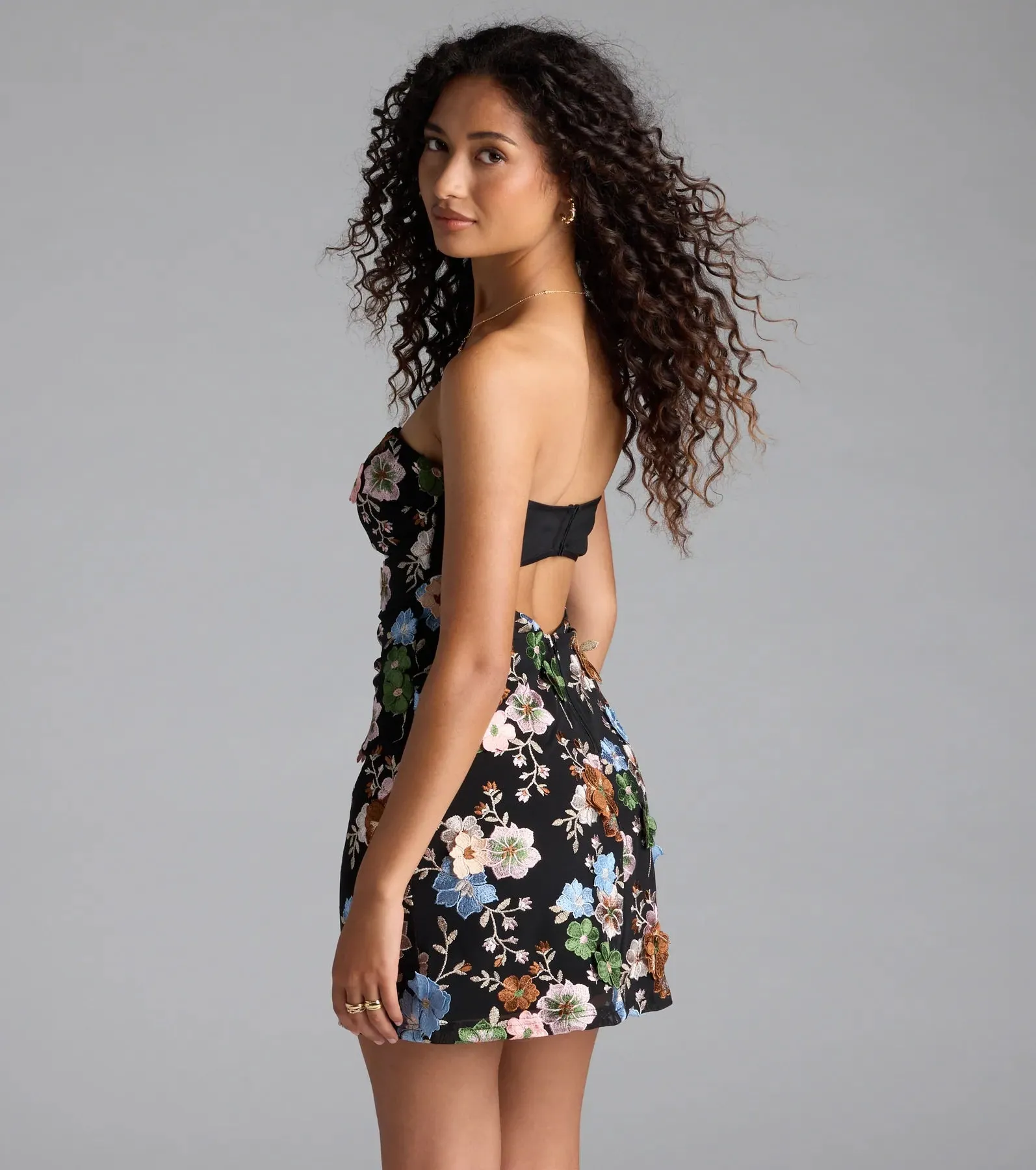 Flowery Dream Floral Embroidered A-Line Mini Dress sold by Windsor product image thumbnail 2
