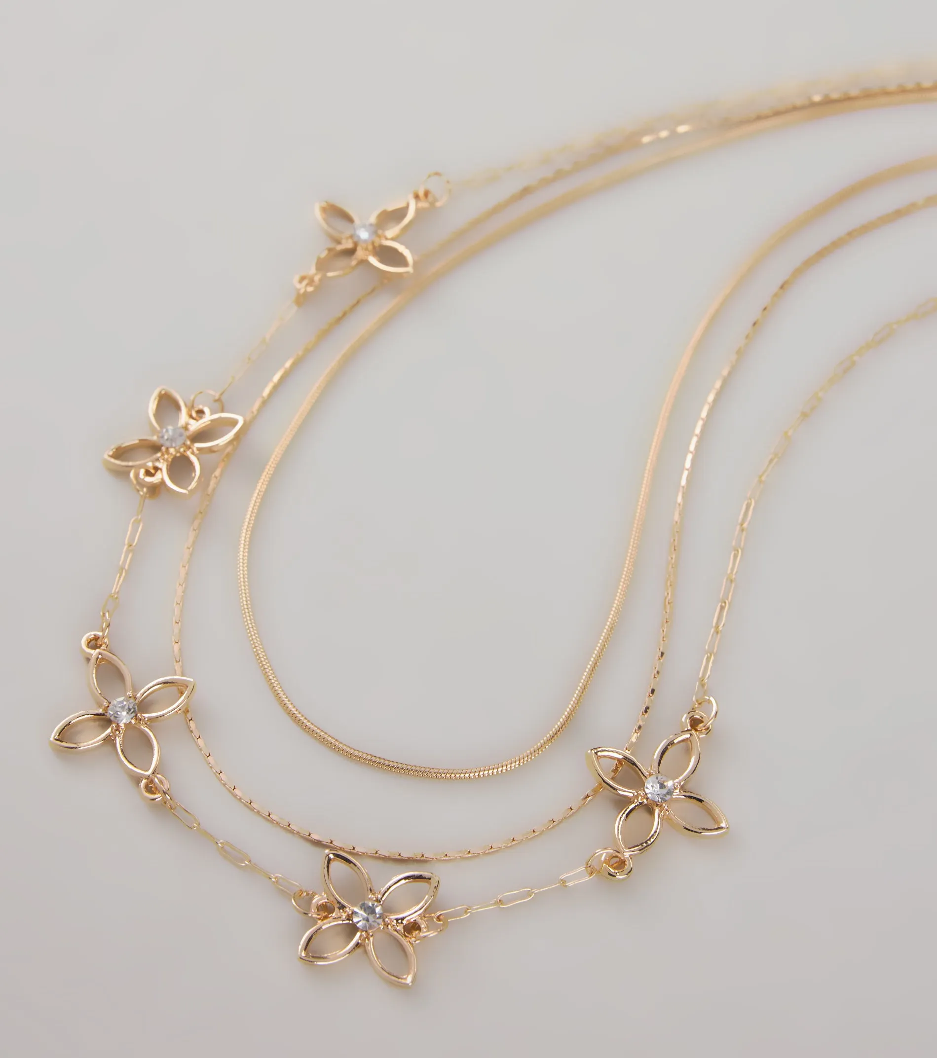 Just Bloomed Floral Layered Necklace sold by Windsor product image thumbnail 3