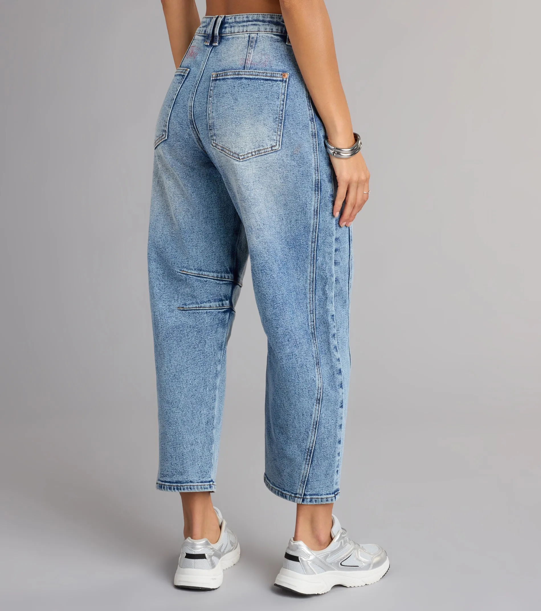 Chill Vibes Mid-Rise Barrel Jeans sold by Windsor product image thumbnail 2