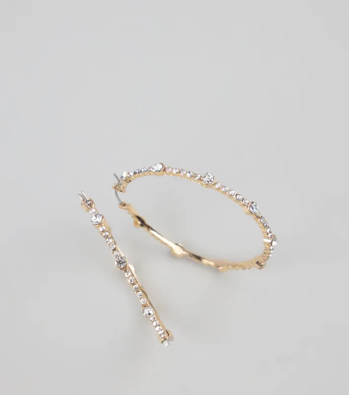 All About The Sparkle Rhinestone Hoop Earrings sold by Windsor