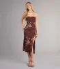 Falling For Floral Strapless Midi Dress sold by Windsor