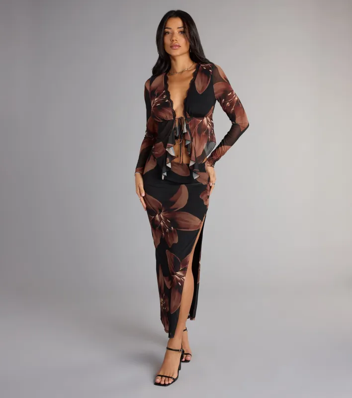 Sweet Escape Floral Tie Front Top sold by Windsor