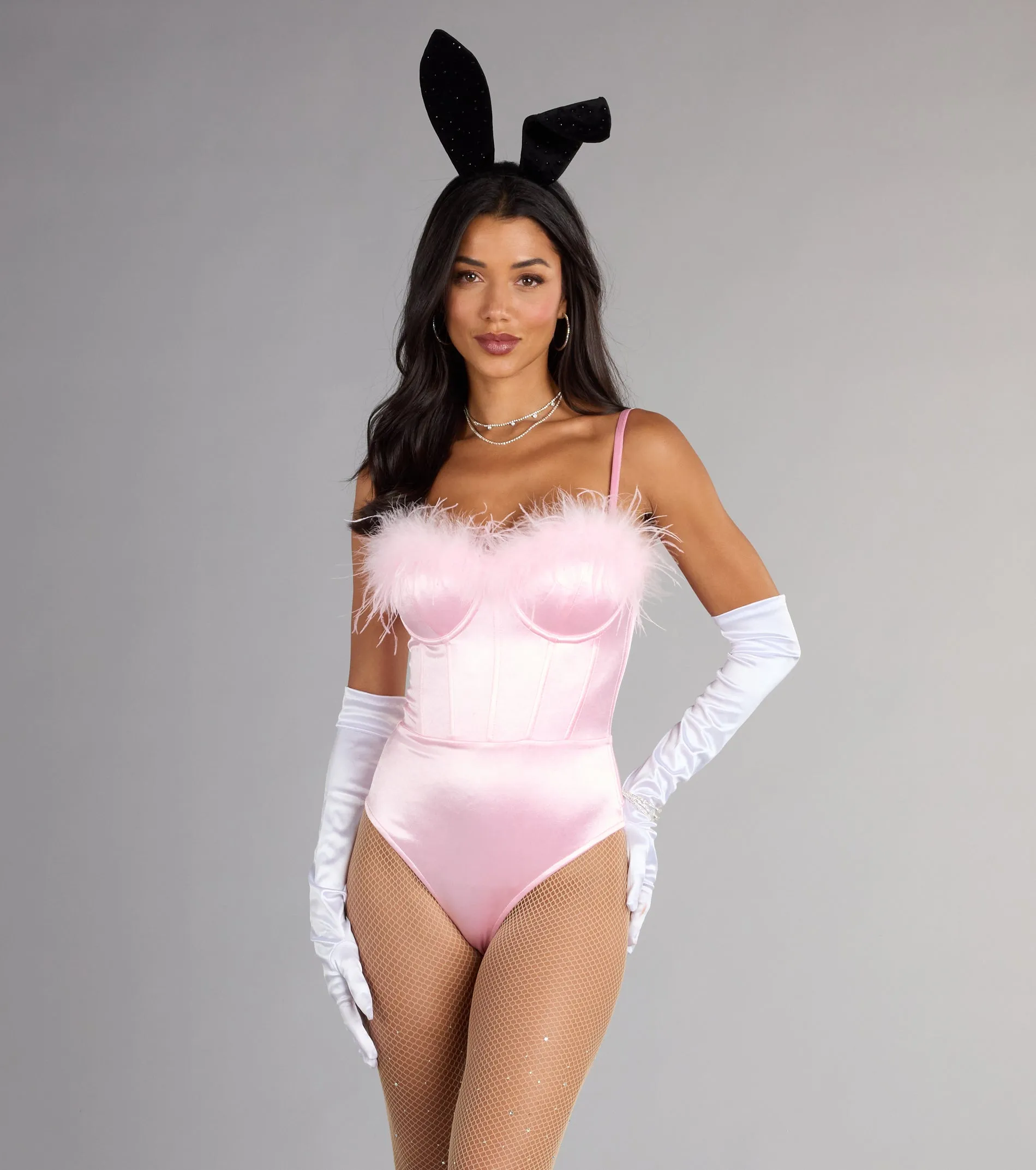 Iconic Bunny Satin Corset Bodysuit sold by Windsor product image thumbnail 5