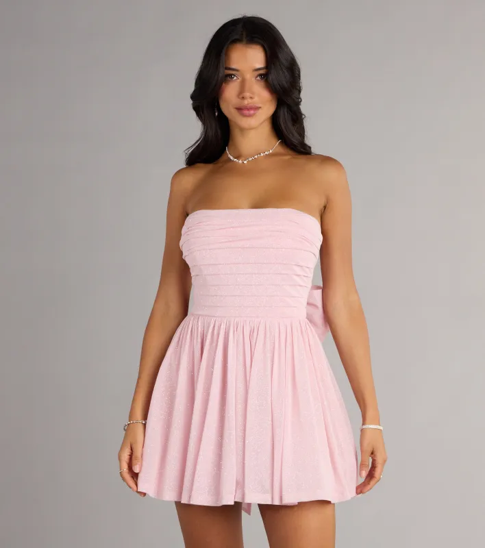 Glitter Crush Bow Back Skater Dress sold by Windsor