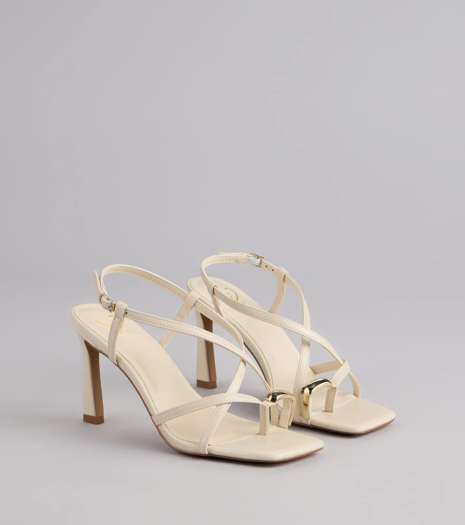 Luxe Minimalist Toe Ring Strappy Stiletto Heels sold by Windsor product image thumbnail 5