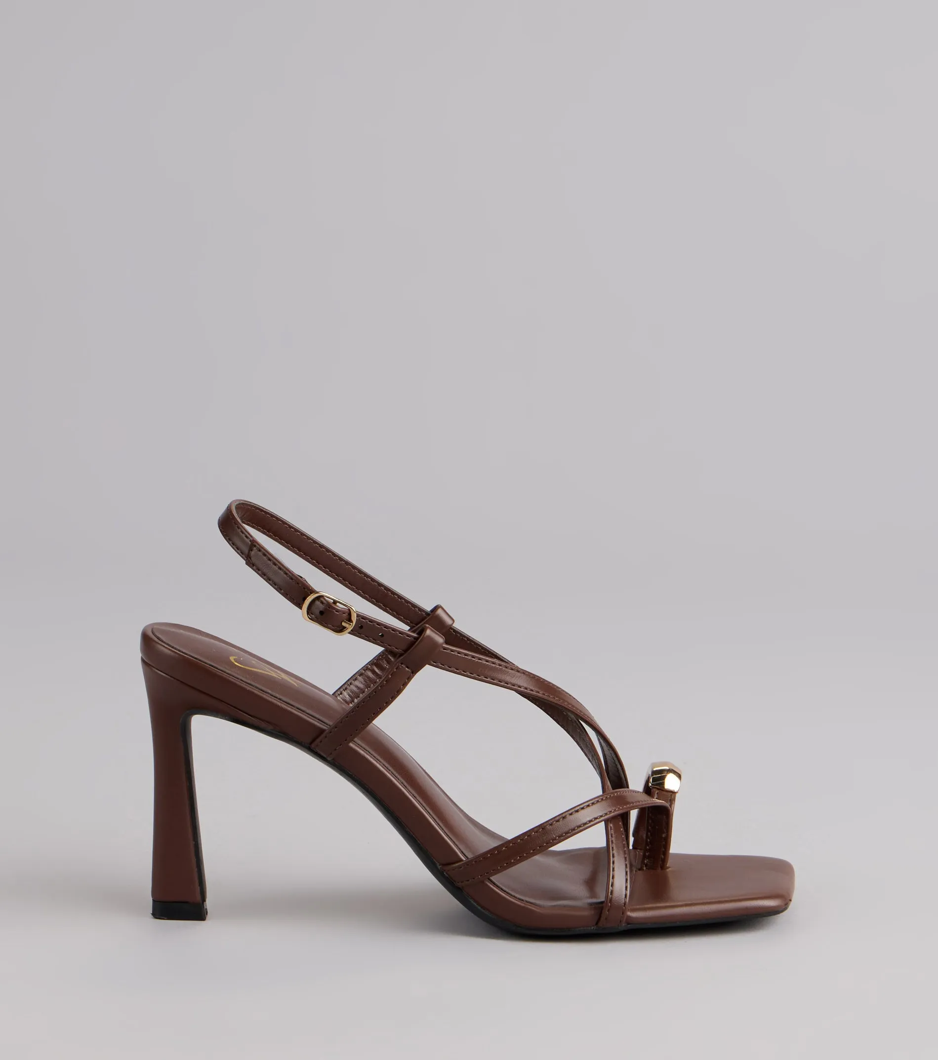 Luxe Minimalist Toe Ring Strappy Stiletto Heels sold by Windsor product image thumbnail 2