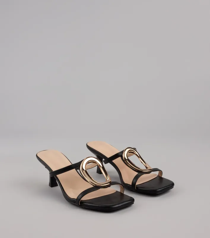 Sassy Sleek Square Toe Kitten Heels sold by Windsor