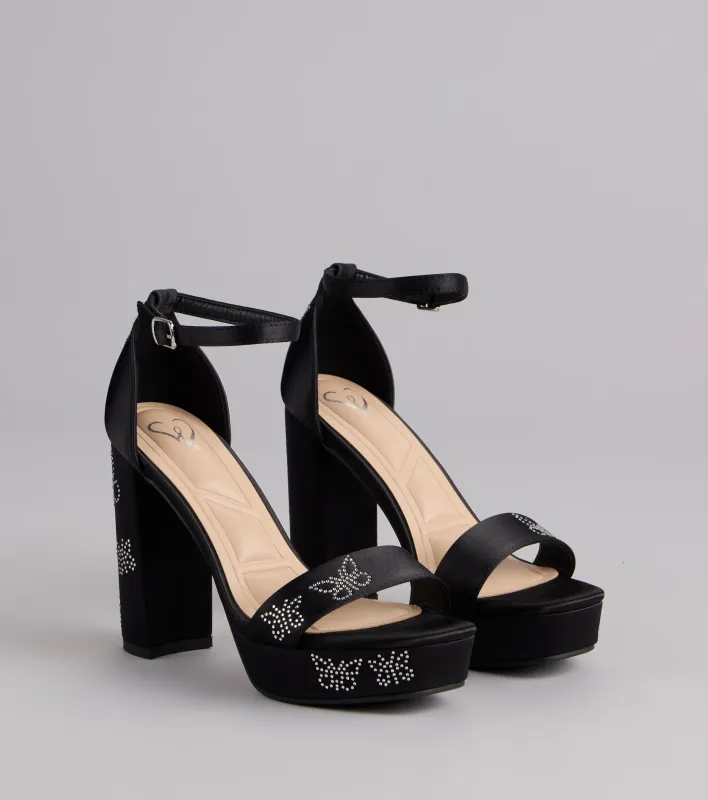 Butterfly Kisses Platform Block Heels sold by Windsor
