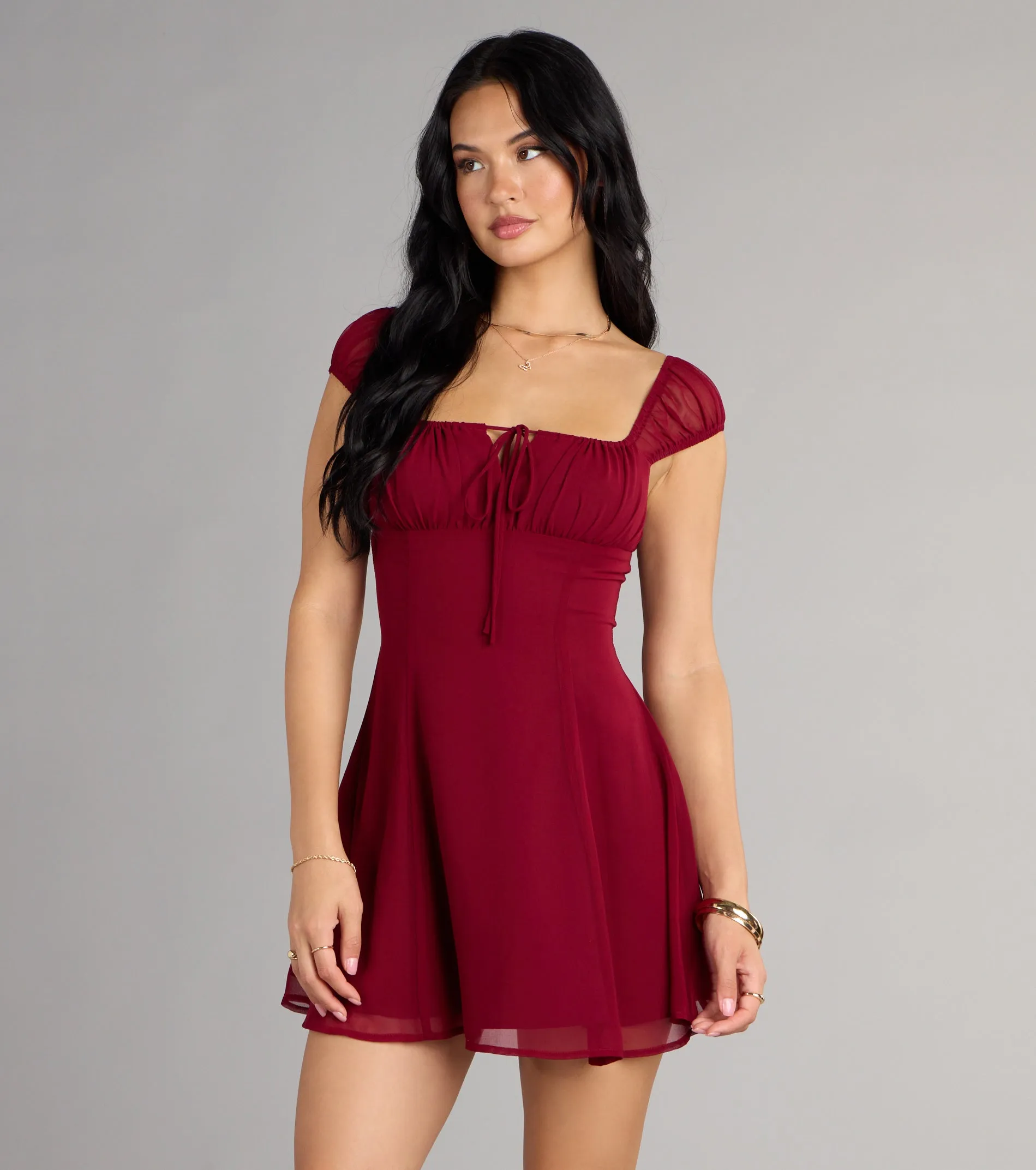 Sweet Yet Sultry Chiffon Mini Dress sold by Windsor