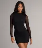 Sheer Intention Long Sleeve Mini Dress sold by Windsor