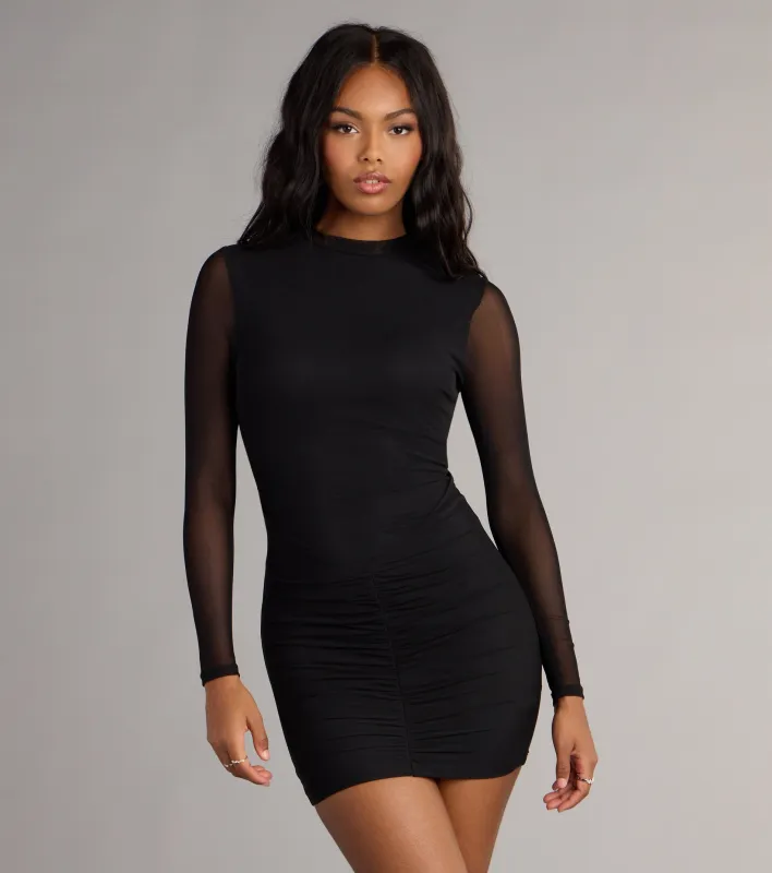 Sheer Intention Long Sleeve Mini Dress sold by Windsor