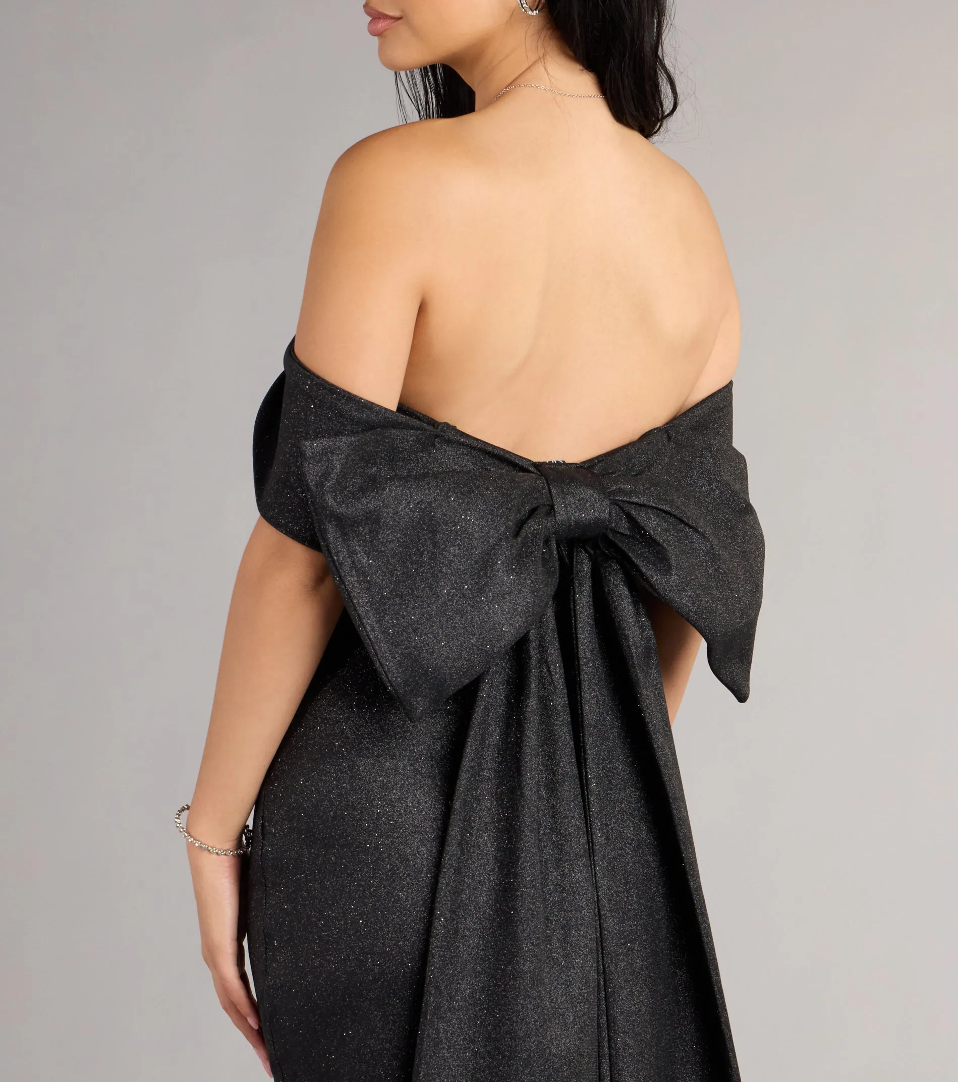 Lucinda Glitter Bow Mini Dress sold by Windsor product image thumbnail 3