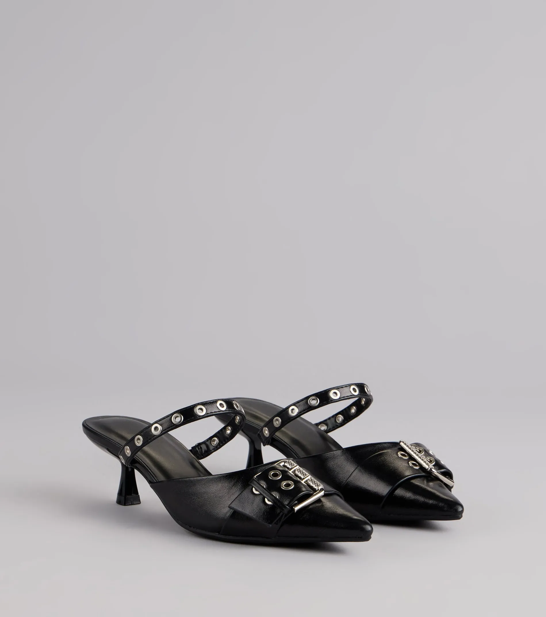 Rebel Chic Buckle Kitten Heels sold by Windsor