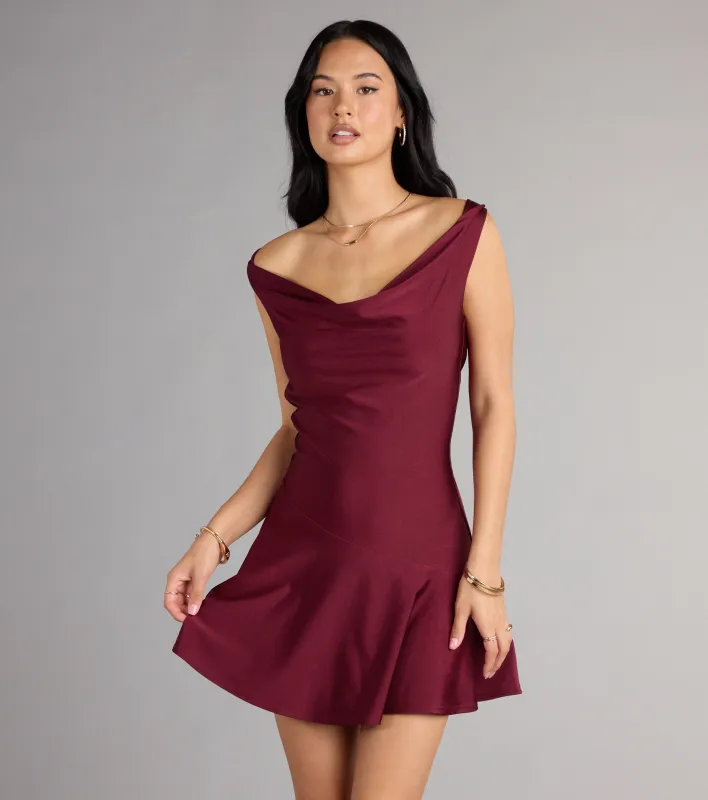Just a Glance Draped Back Mini Dress sold by Windsor