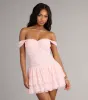 Romance Language Off-The-Shoulder Lace Mini Dress sold by Windsor