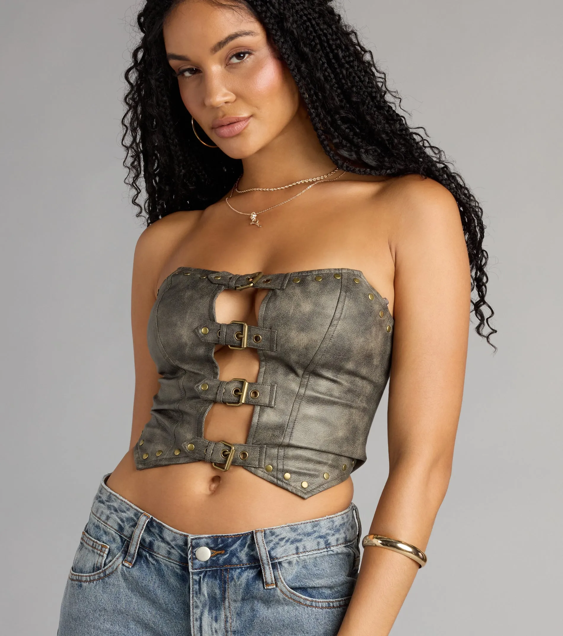Boldy Untamed Buckle Crop Top sold by Windsor product image thumbnail 5