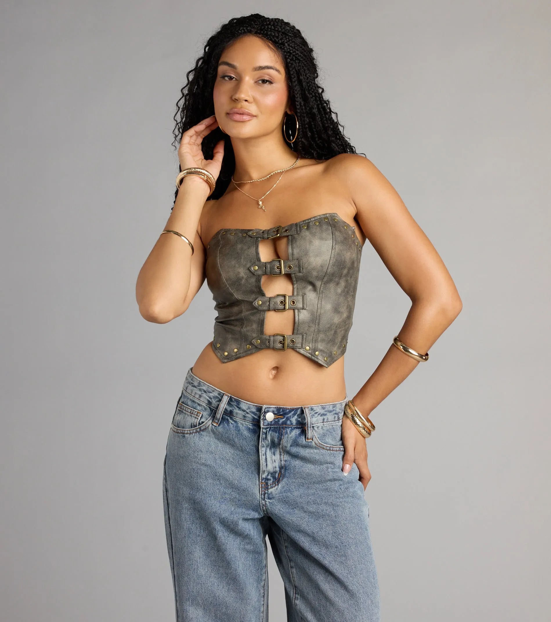 Boldy Untamed Buckle Crop Top sold by Windsor product image thumbnail 2