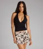 Ruffle Agenda Floral Mesh Skort sold by Windsor