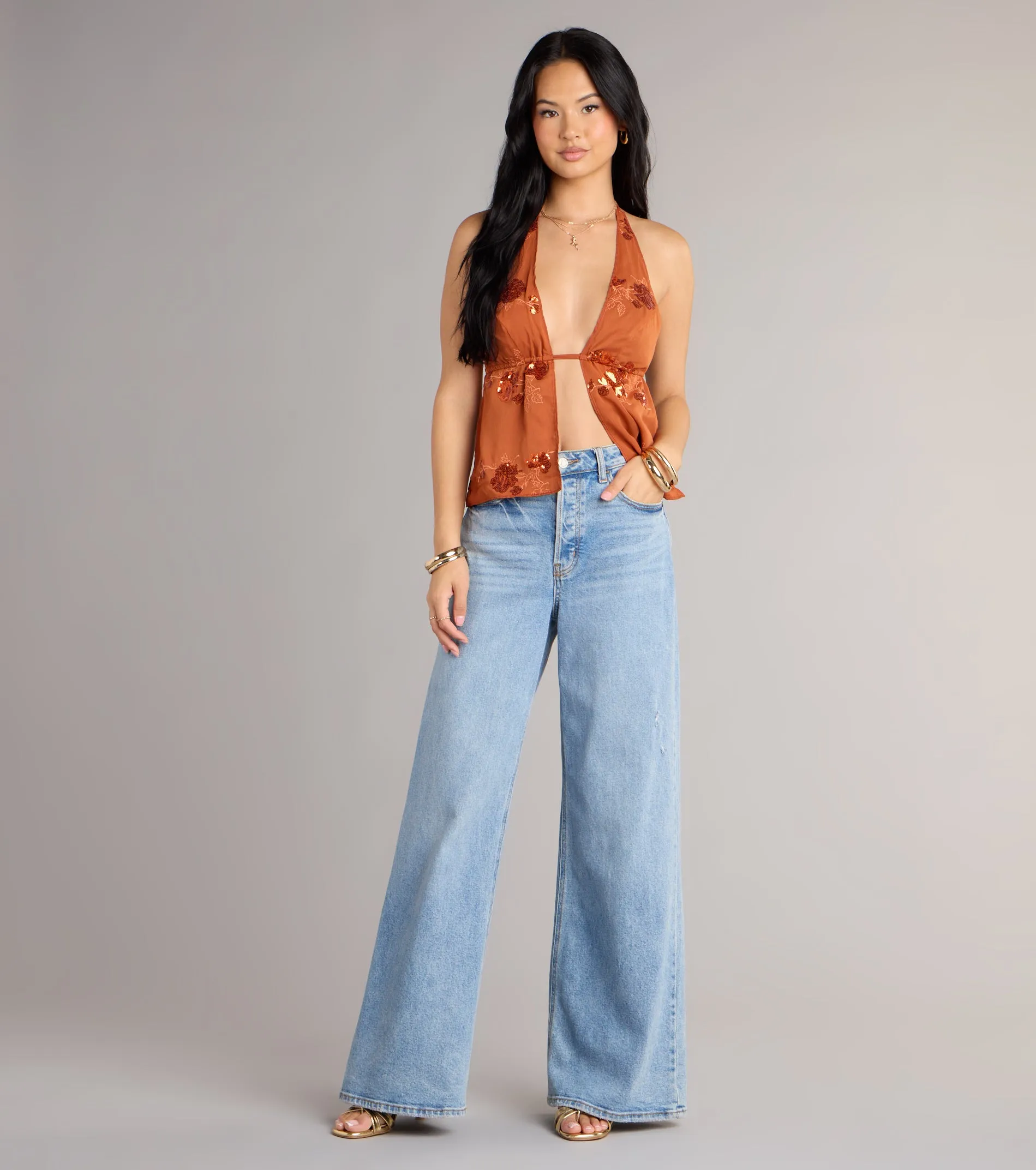 Sunset Glow Sequin Halter Top sold by Windsor product image thumbnail 3