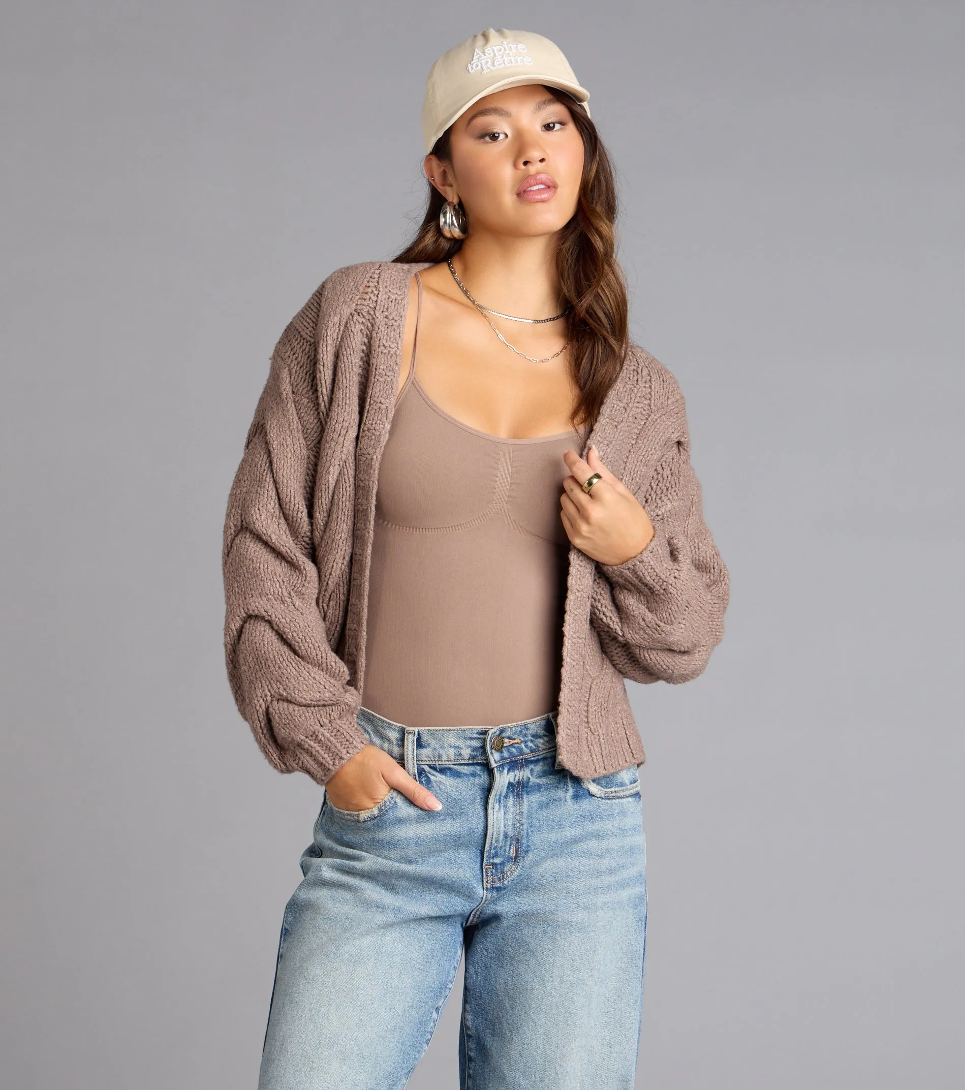 Cozy Up Cable Knit Cardigan sold by Windsor product image thumbnail 4