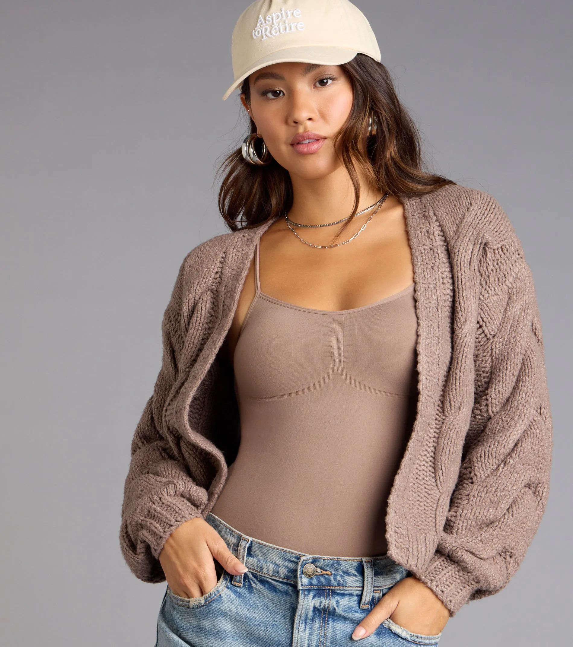 Cozy Up Cable Knit Cardigan sold by Windsor