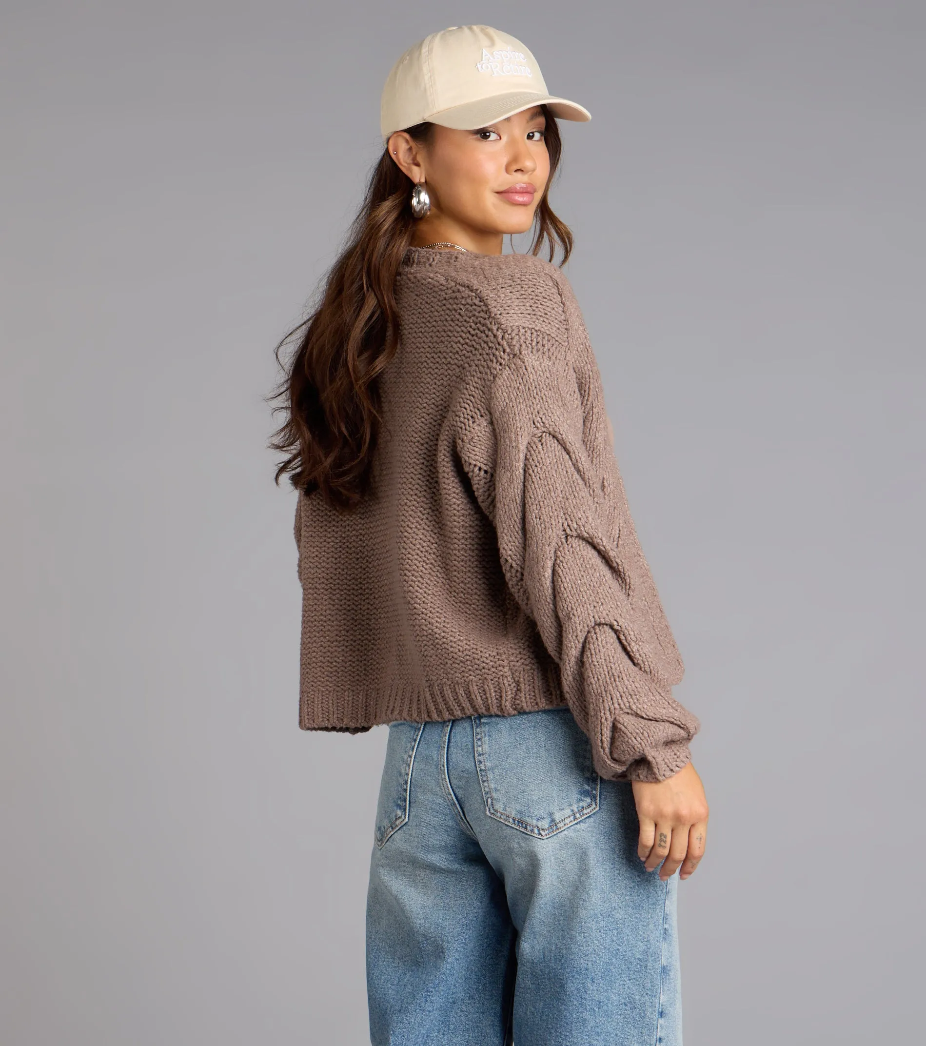 Cozy Up Cable Knit Cardigan sold by Windsor product image thumbnail 2