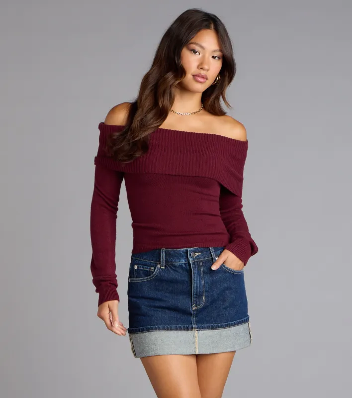 Autumn Allure Off-The-Shoulder Sweater sold by Windsor