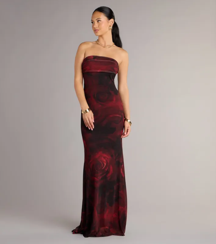 Renata Strapless Abstract Mermaid Formal Dress sold by Windsor