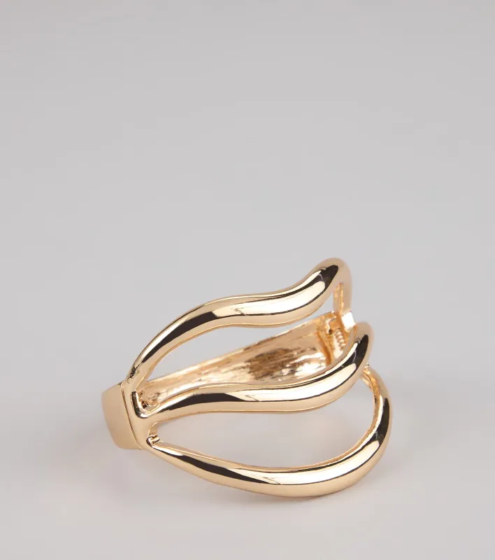 Golden Wave Statement Cuff Bracelet sold by Windsor