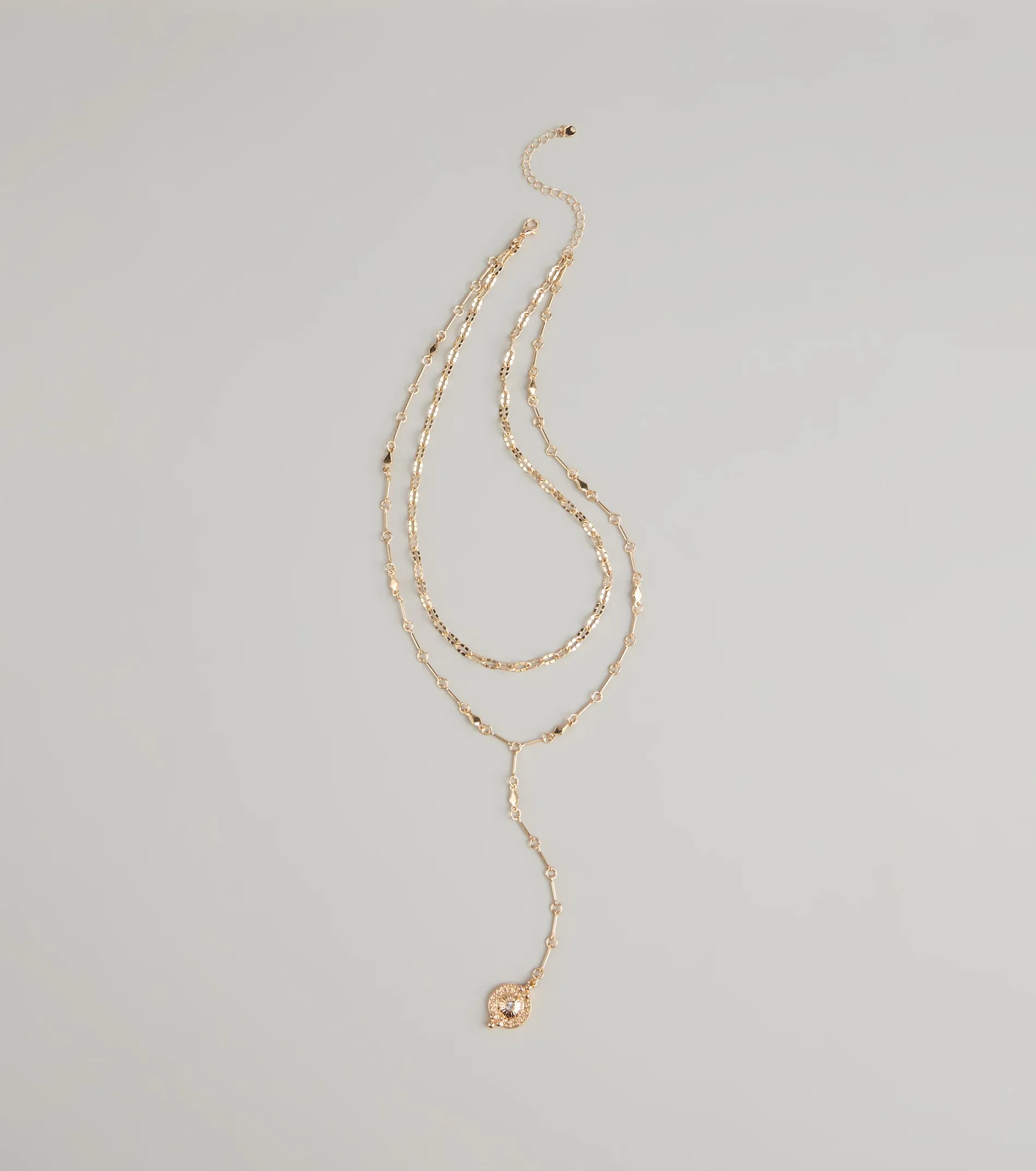 Polished Glow Layered Lariat Pendant Necklace sold by Windsor product image thumbnail 2