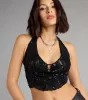 Own The Night Sequin Halter Top sold by Windsor