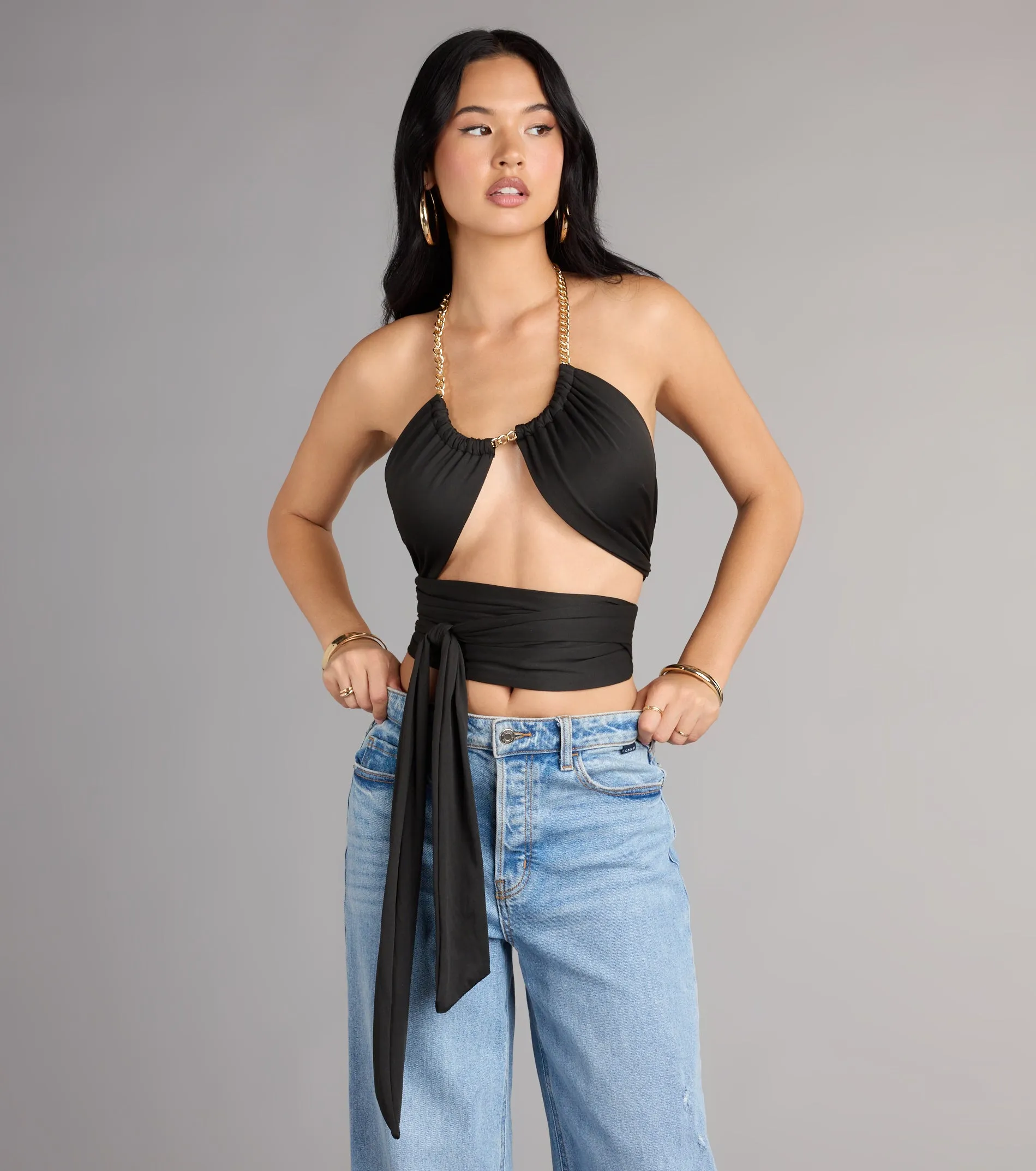 Chain Reaction Wrap Halter Top sold by Windsor product image thumbnail 3