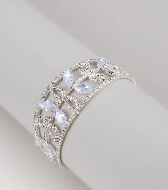 Crown Jewel Rhinestone Cuff Bracelet sold by Windsor