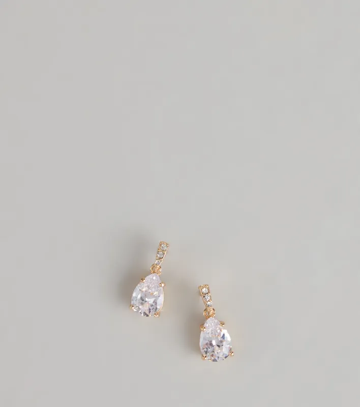 Statement Rhinestone Teardrop Stud Earrings sold by Windsor