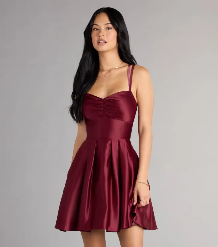 Isabelle Satin Lace-Up Dress With Pockets sold by Windsor