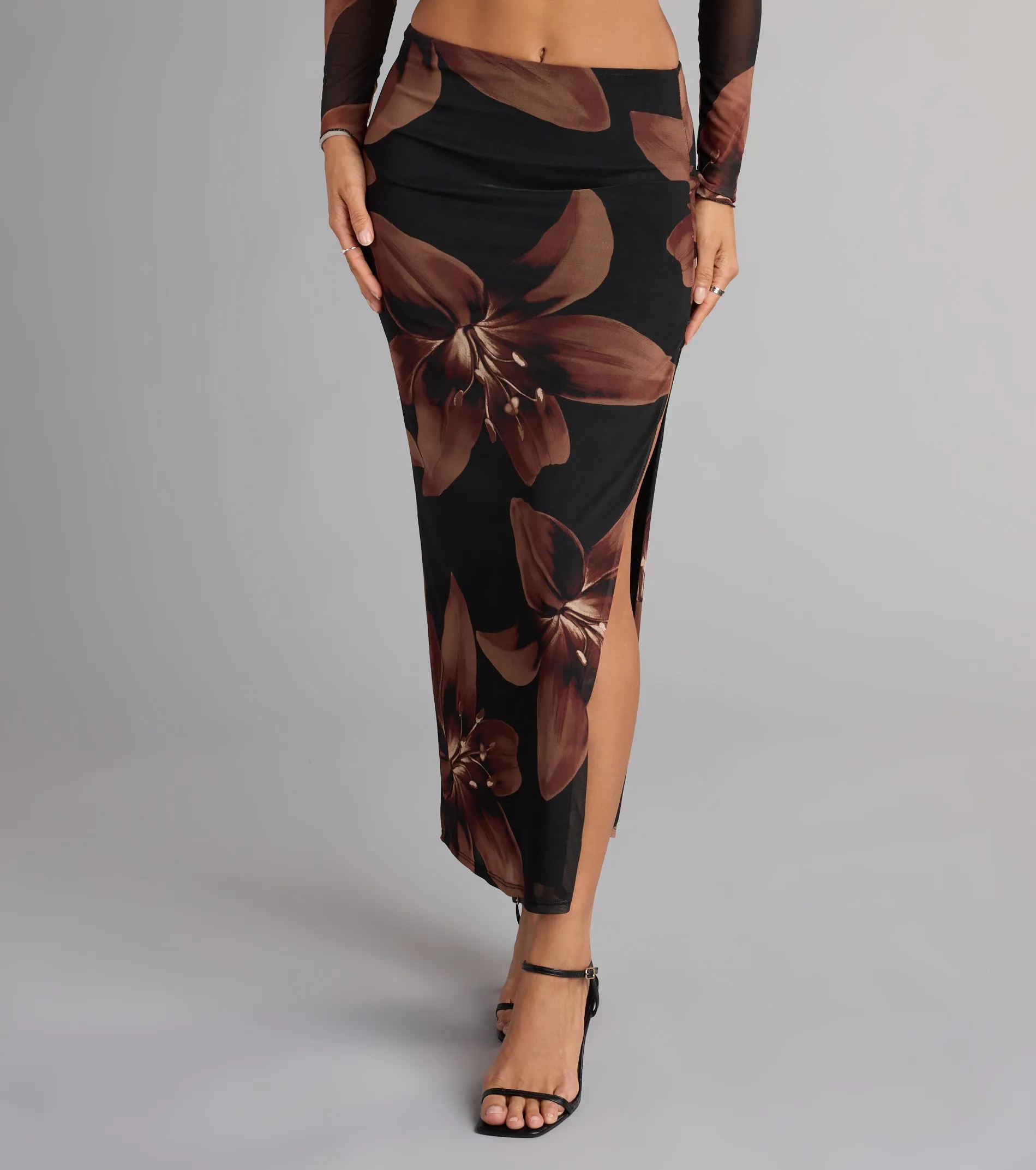 Sweet Escape Floral Slit Maxi Skirt sold by Windsor product image thumbnail 4