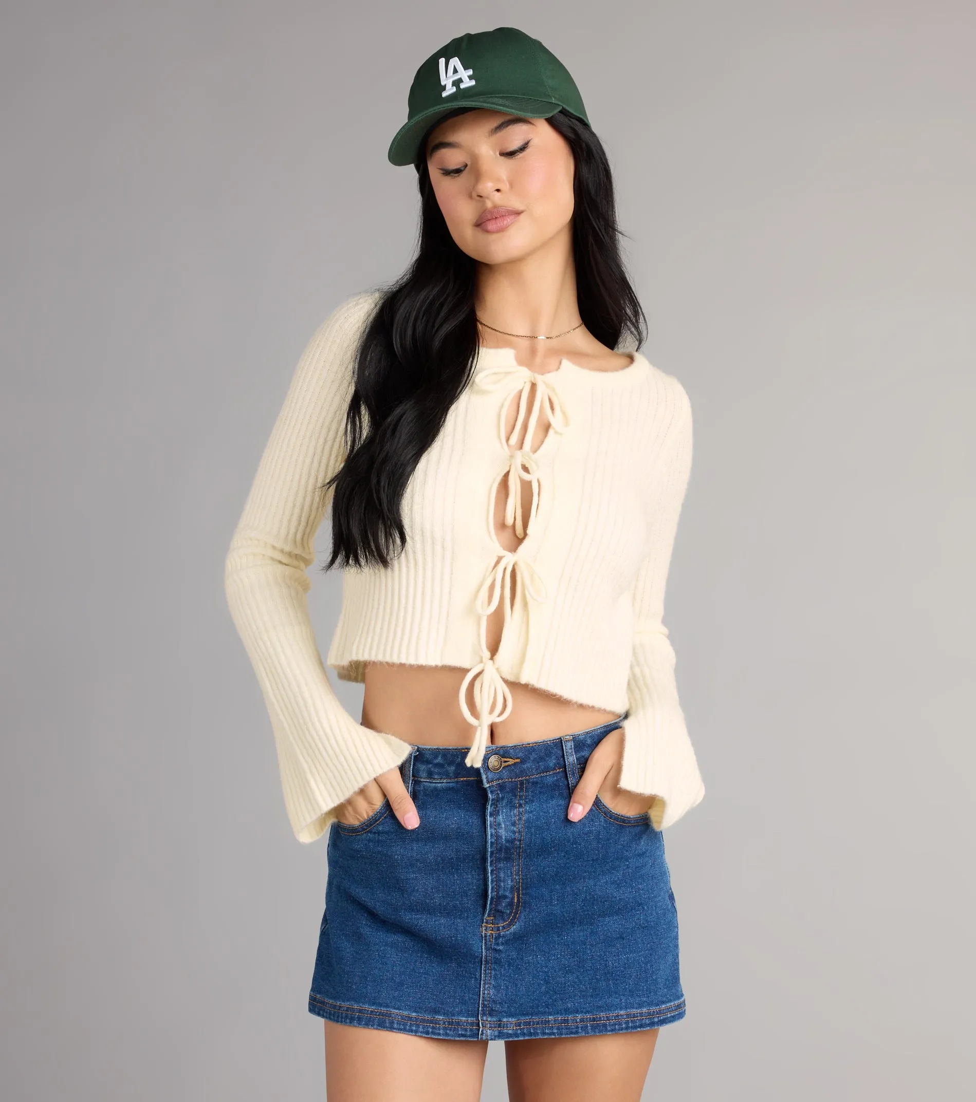 Cozy Charm Tie Front Sweater sold by Windsor product image thumbnail 4