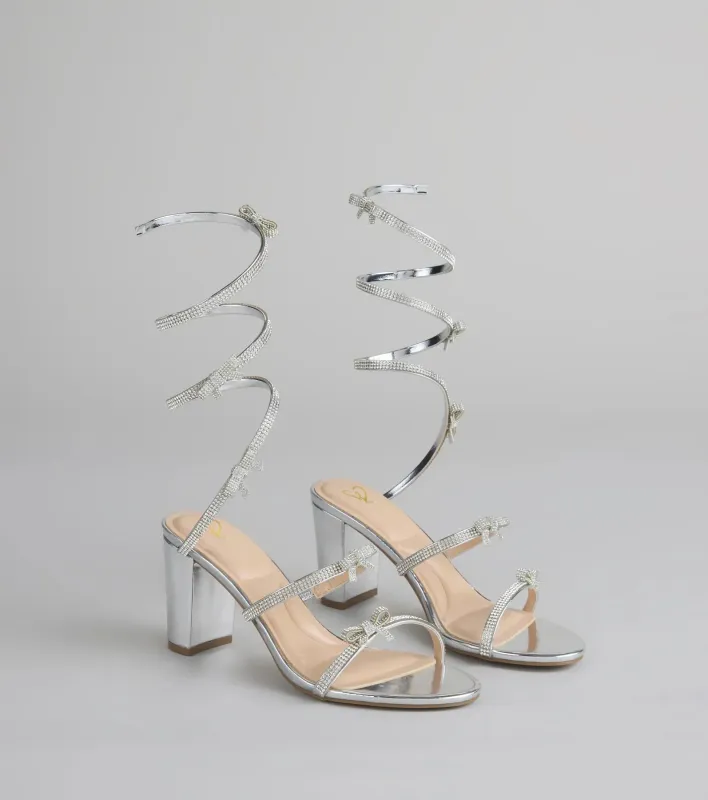Spiral Stunner Bow Wrap Heels sold by Windsor
