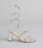Spiral Stunner Bow Wrap Heels sold by Windsor