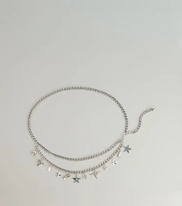 Playful Vibe Western Charm Chain Belt sold by Windsor