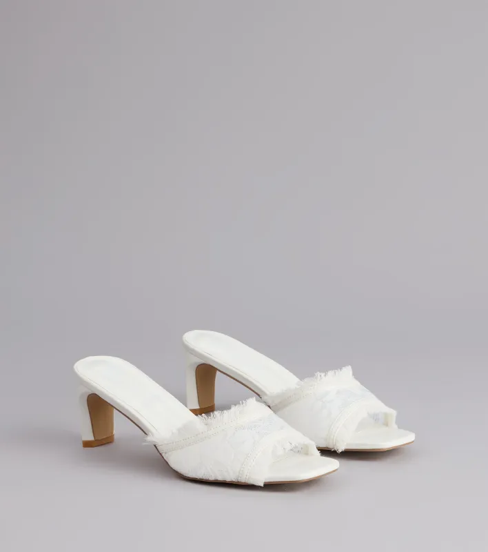 Keep It Cute Lace Strap Mules sold by Windsor