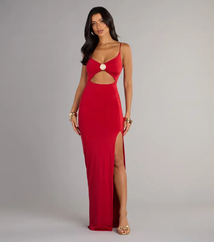 Hot Spotlight Cutout Maxi Dress sold by Windsor