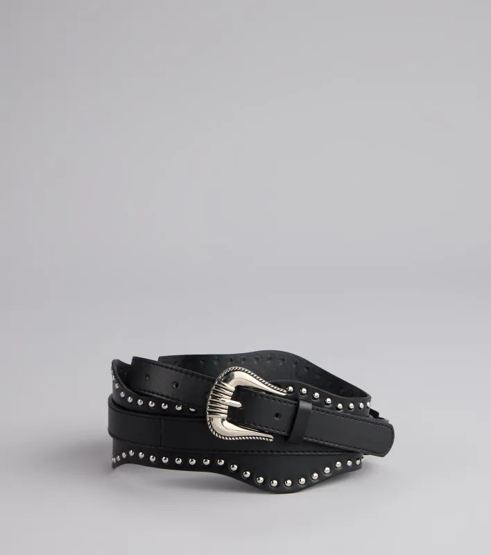 Wild Edge Studded Faux Leather Belt sold by Windsor