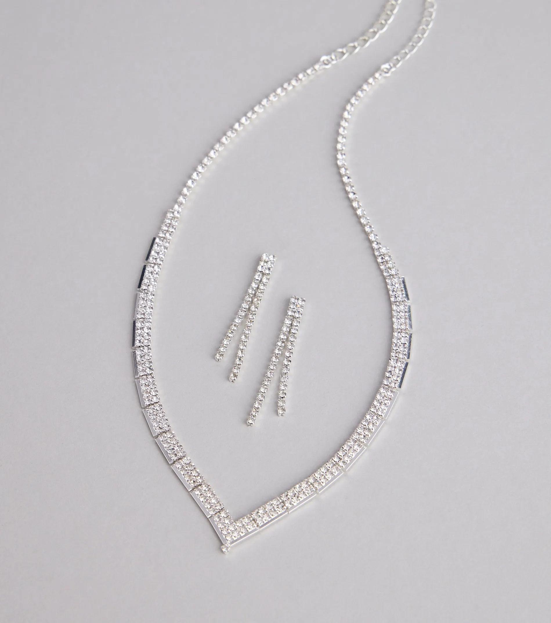 Shine Bright Rhinestone Necklace and Earrings Set sold by Windsor product image thumbnail 2