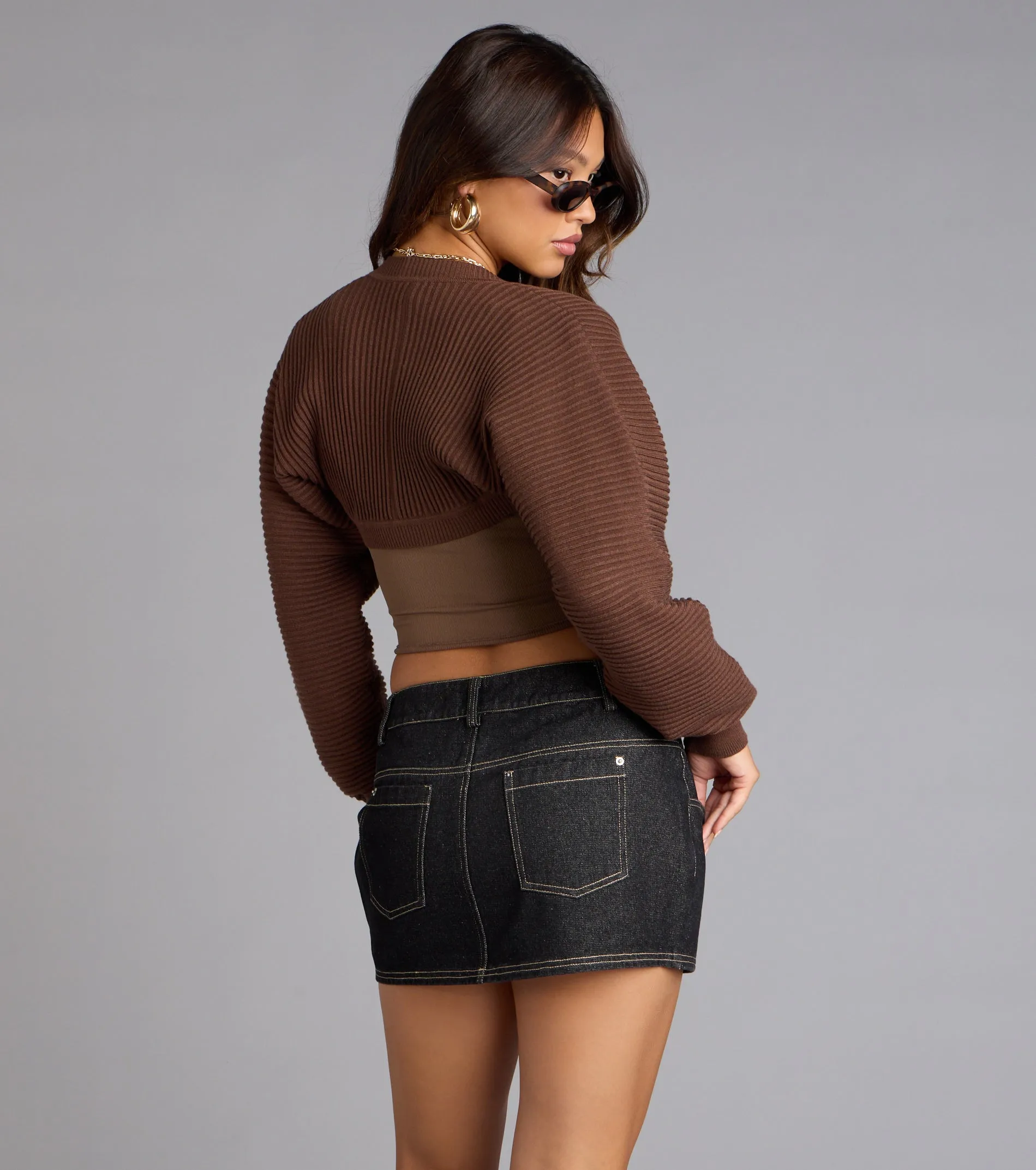 Cool Intentions Long Sleeve Knit Bolero sold by Windsor product image thumbnail 2