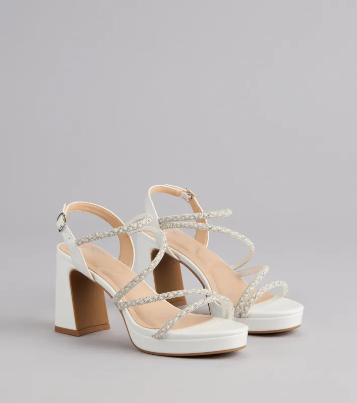 Shine On Pearl Rhinestone Heels sold by Windsor