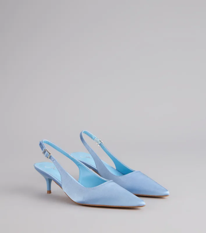 Princess Calling Satin Slingback Heels sold by Windsor
